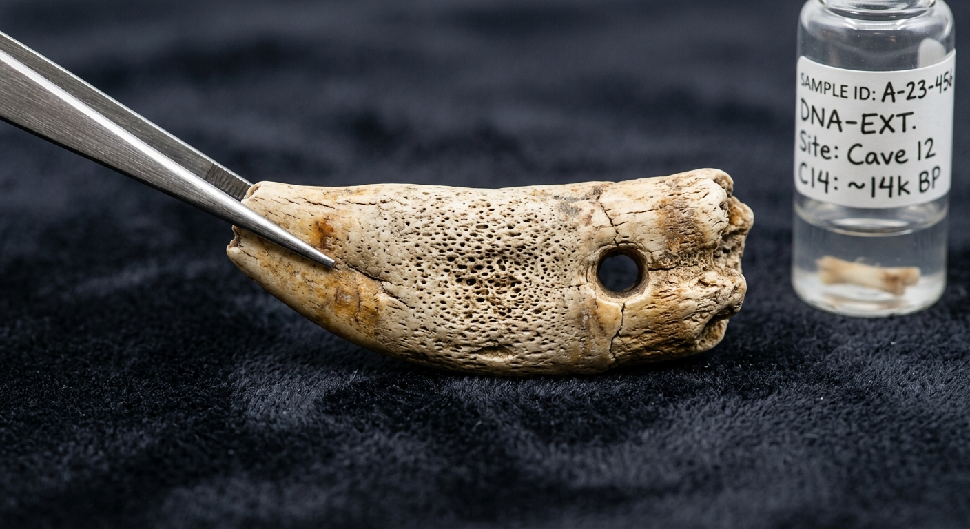 Illustration: A prehistoric pendant still contained DNA from the woman who touched or wore it