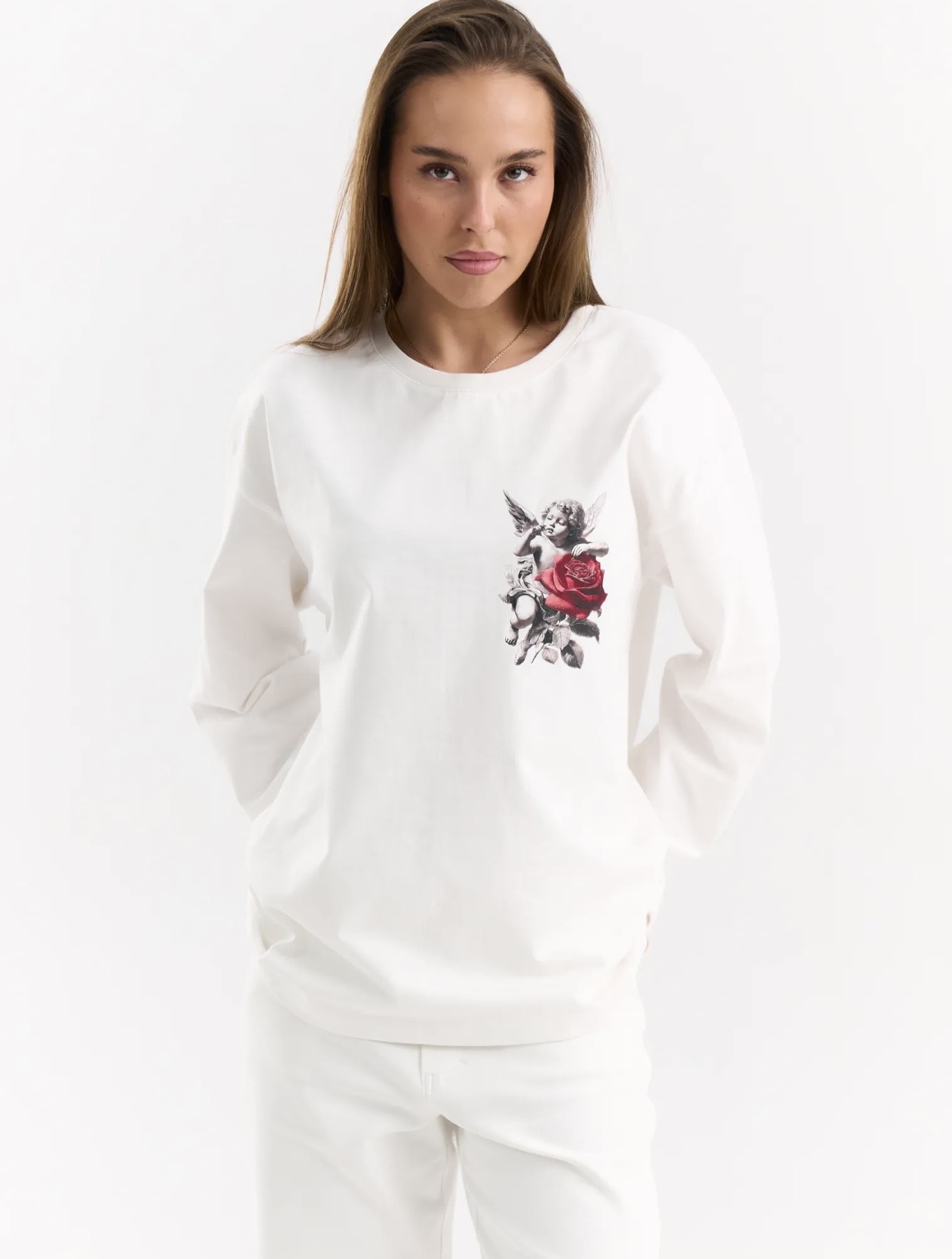 Longsleeve su angelo raštu