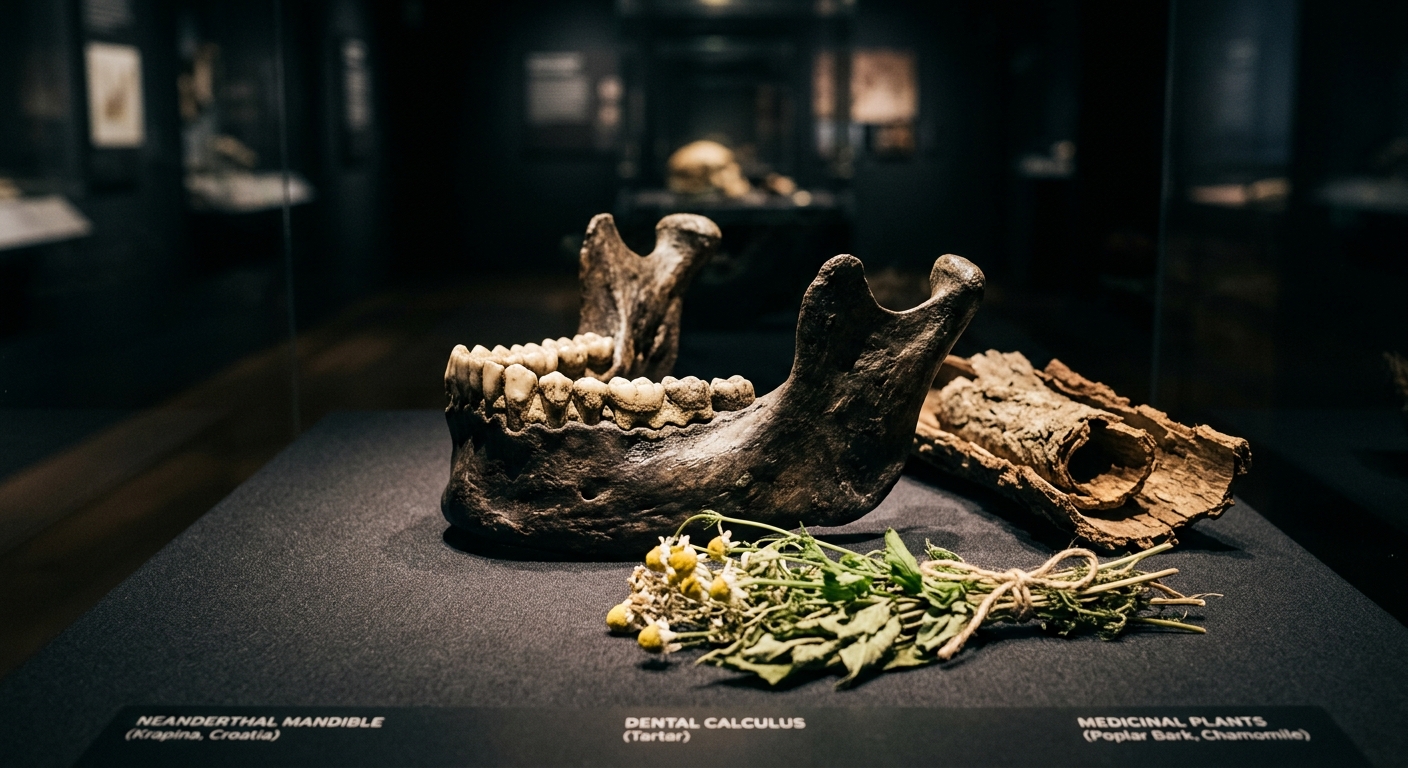 Illustration: Neanderthal dental plaque shows they used plants to treat pain and infection