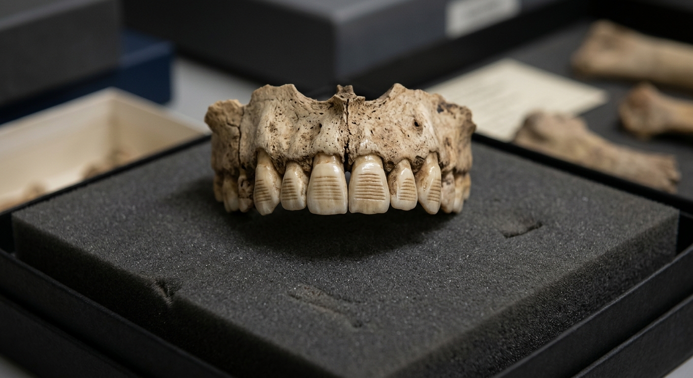 Illustration: Some Viking men deliberately filed grooves into their front teeth