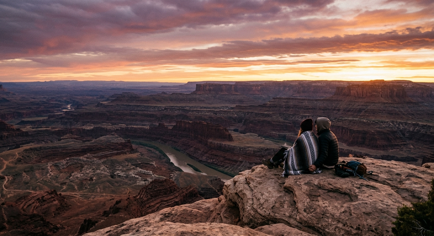 Two people sharing a view