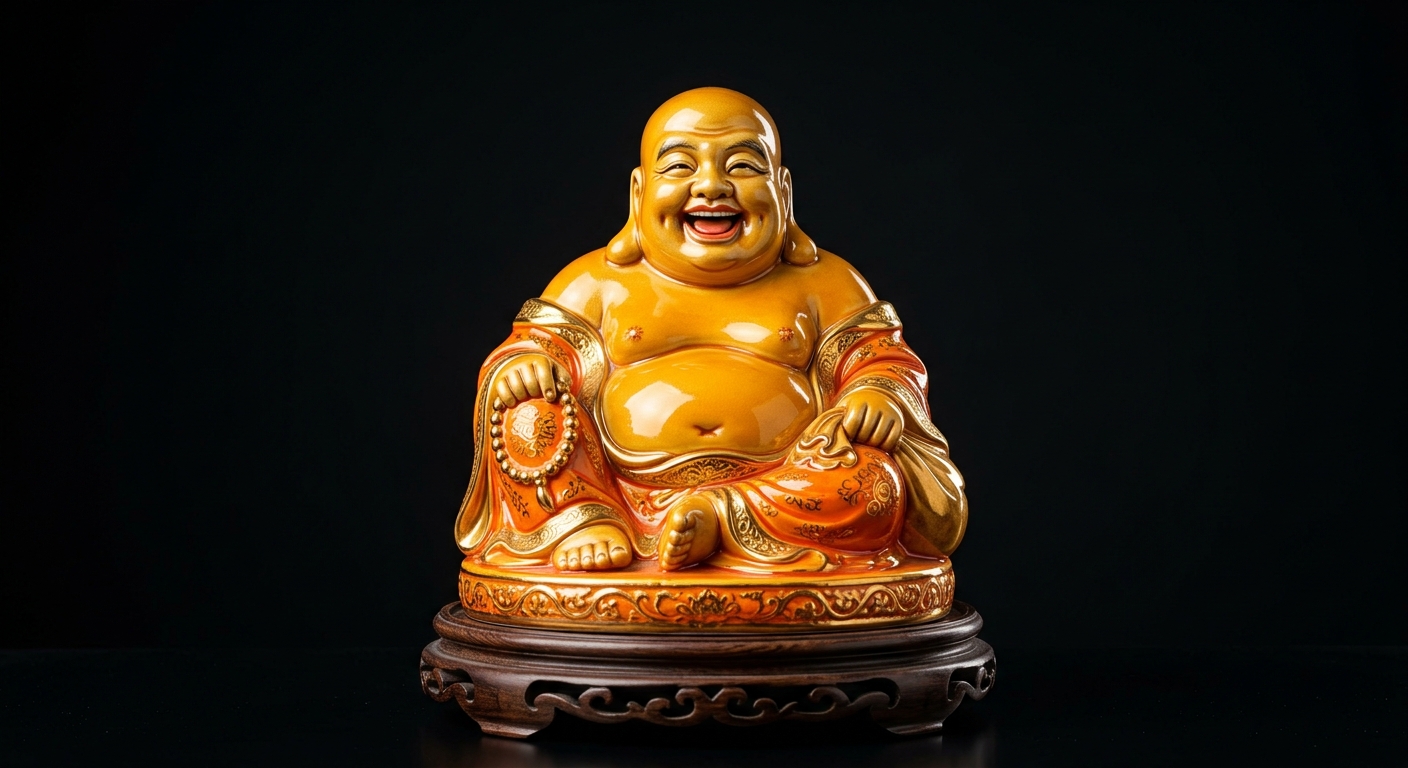 彌勒佛歡喜陶瓷擺件