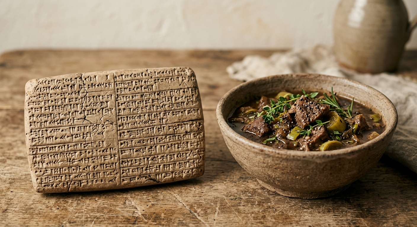 Illustration: The world's oldest surviving recipes are written on clay tablets