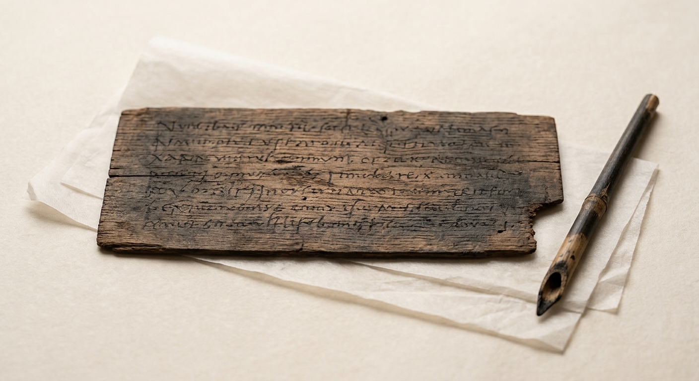 Illustration: One of the oldest surviving pieces of female Latin handwriting is a birthday note
