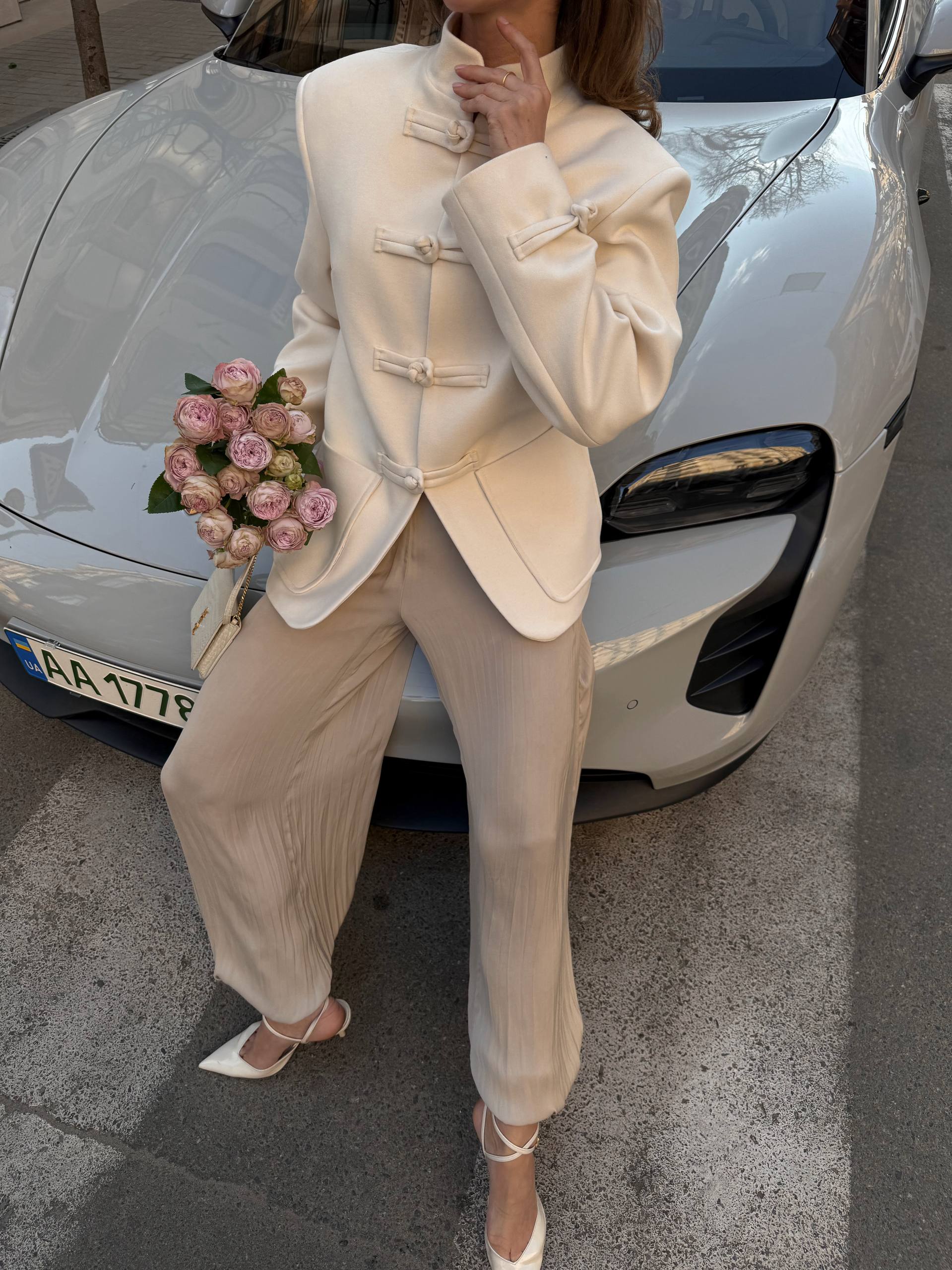 Elegantiškas trumpintas paltas „Solene“