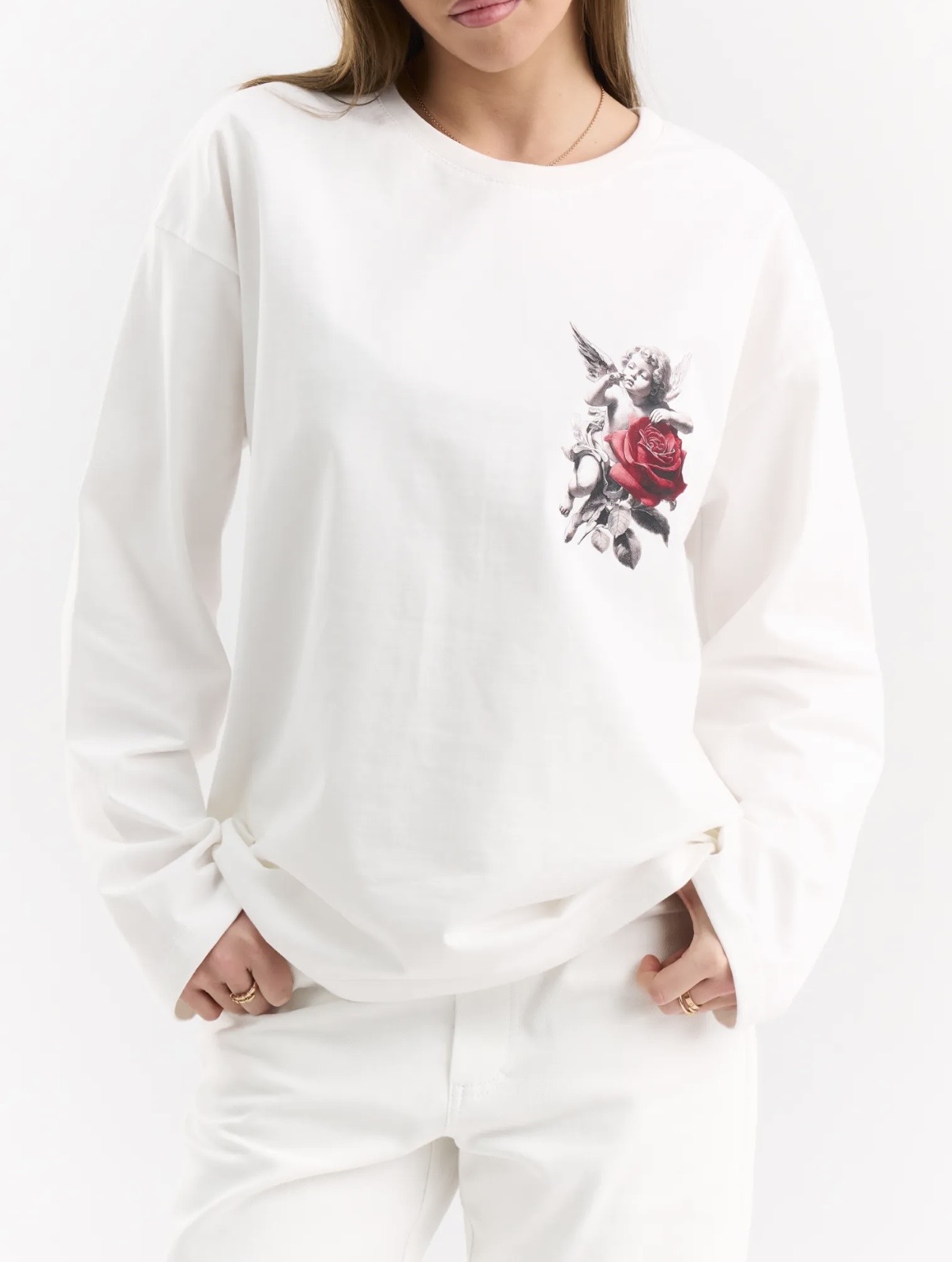 Longsleeve su angelo raštu