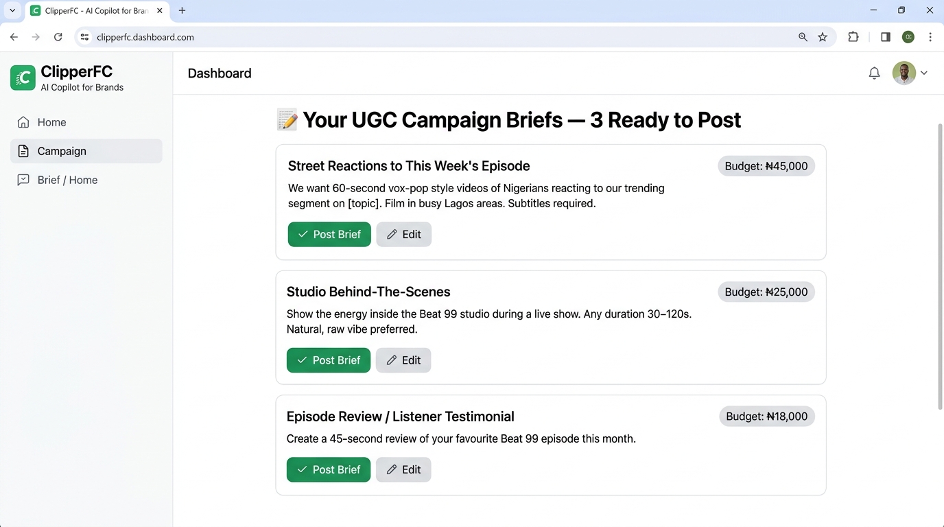 Review your UGC briefs