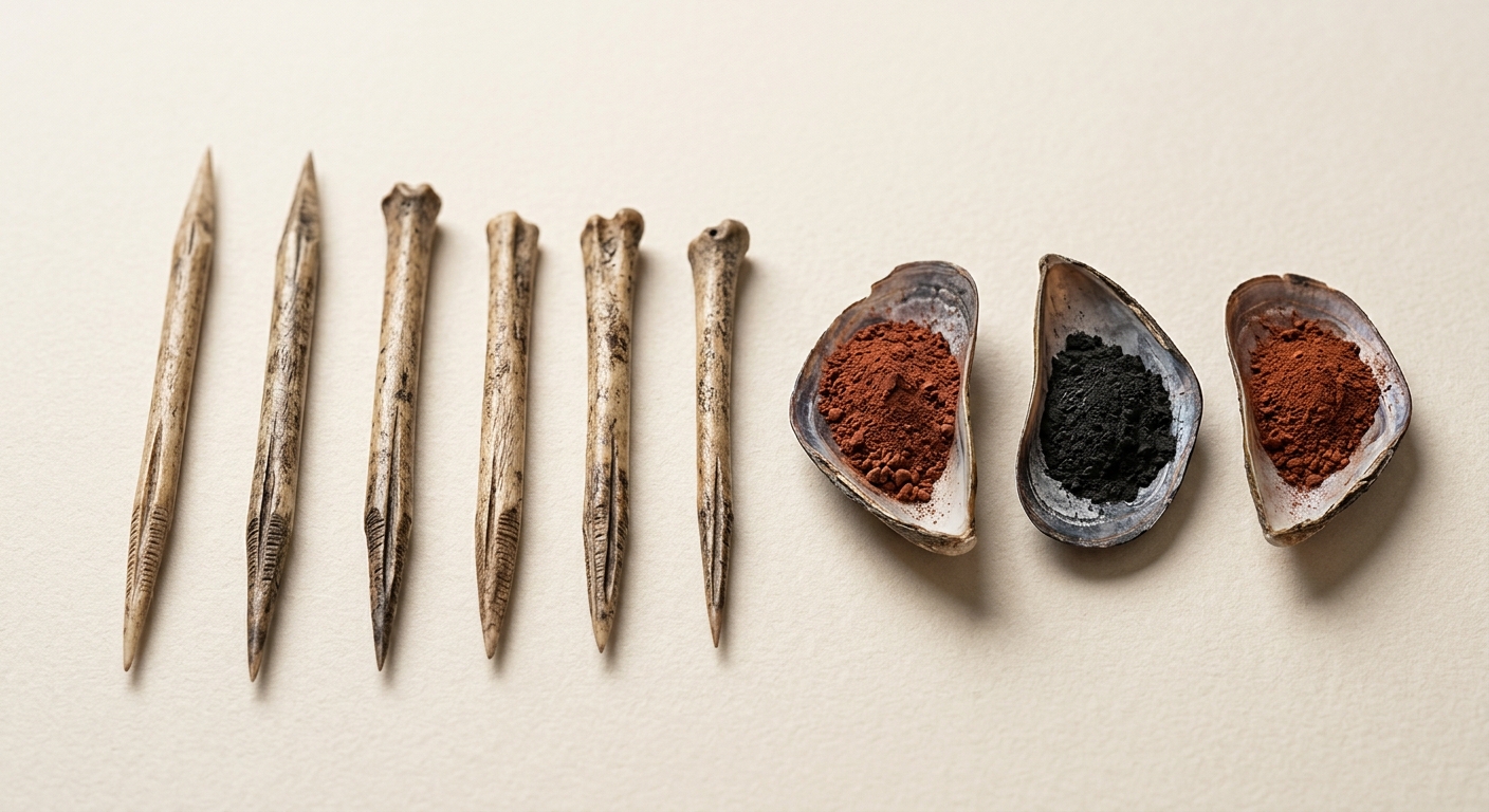Illustration: Some prehistoric tattoo needles were made from turkey bones