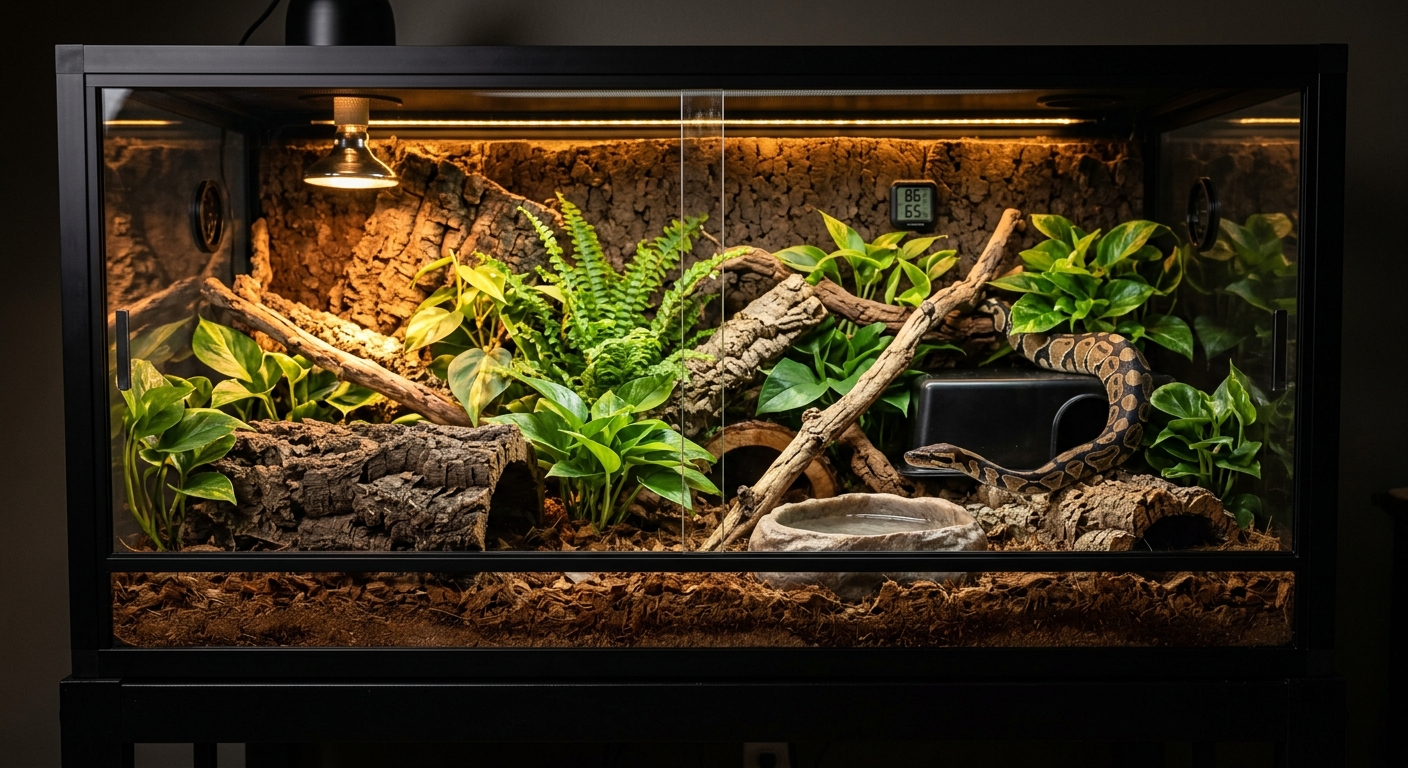 Een goed ingericht terrarium is de basis voor een gezond en comfortabel dier