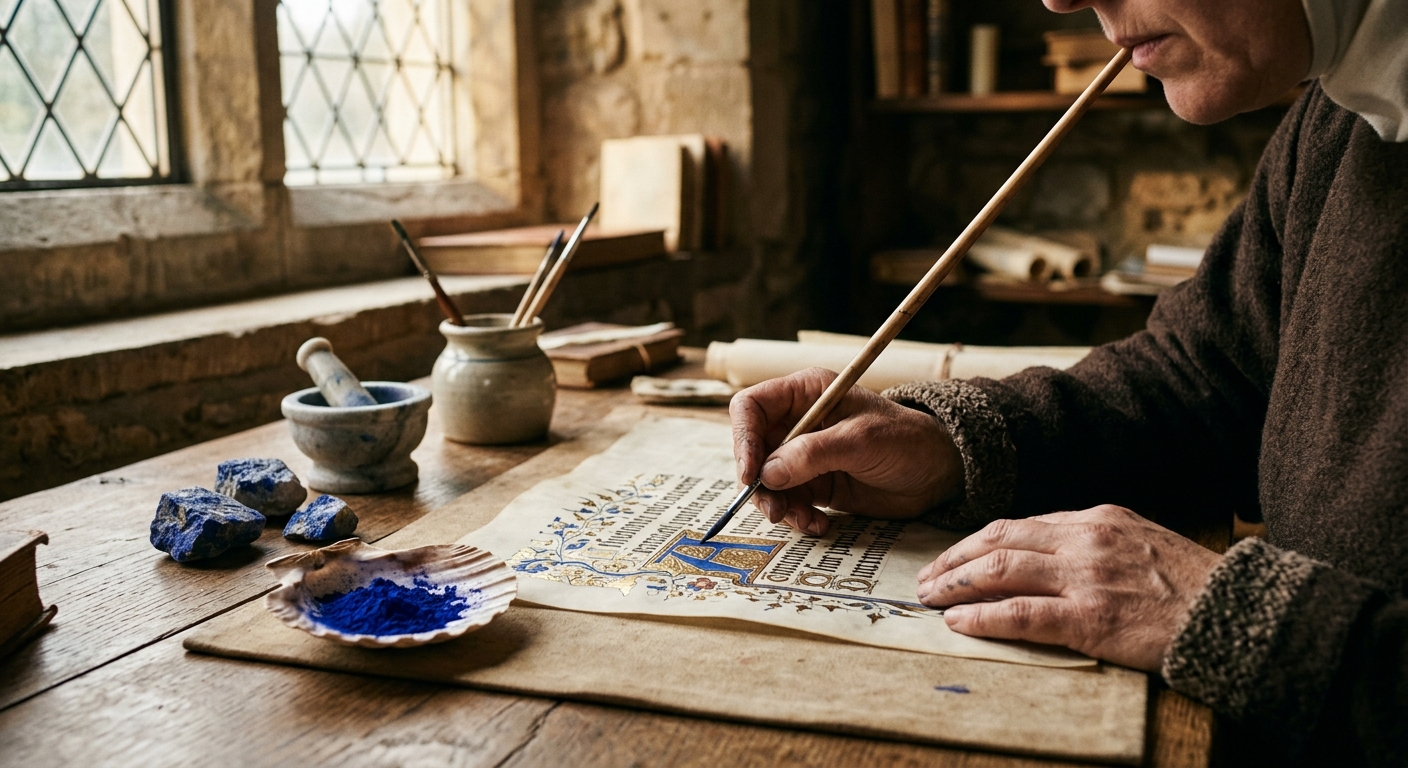 Illustration: A medieval woman's teeth revealed that she probably painted expensive manuscripts