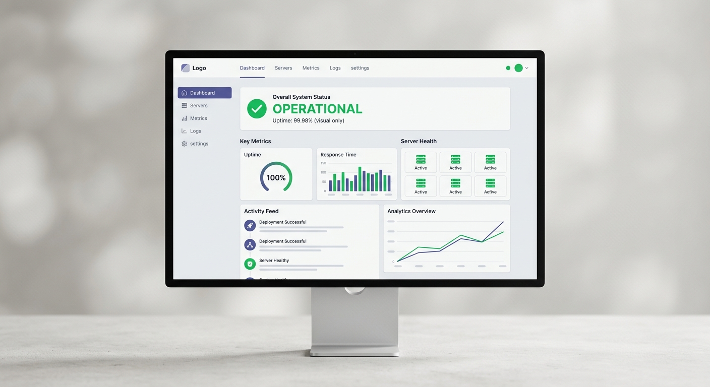Hosting and system monitoring dashboard